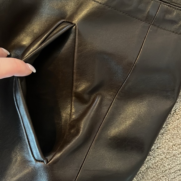 Vintage LNR Brown Leather Jacket w/ Fur Hood - Picture 8 of 16